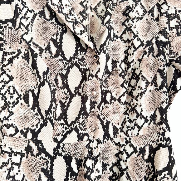 LULUS Let's Snake a Deal Collared Midi Shirt Dress Small S - Picture 7 of 11